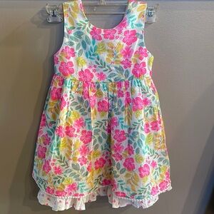 NWOT Cathrine Malandrino little girls dress floral bright colors bow accent back